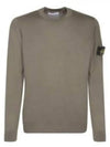 Regular Fit Crew Neck Wool Knit Top Khaki - STONE ISLAND - BALAAN 2