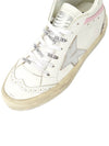 Mid Star Leather High Top Sneakers Pink White - GOLDEN GOOSE - BALAAN 9