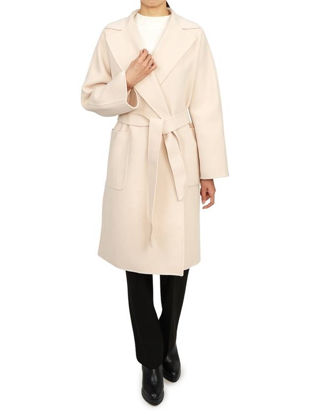 Rovo Wrap Wool Singe Coat Sand - MAX MARA - BALAAN 7