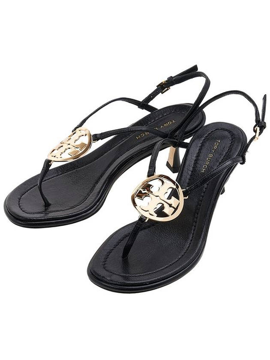 Miller Low Leather Sandals Heels Black - TORY BURCH - BALAAN 2