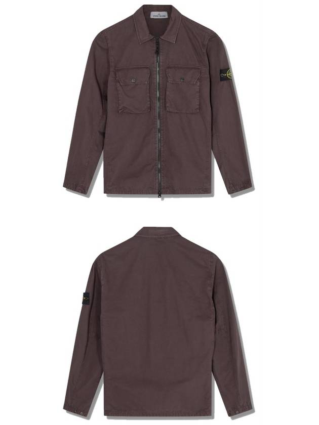 Waffen Patch Two Pocket Cotton Over Zip-up Jacket Dark Brown - STONE ISLAND - BALAAN 5