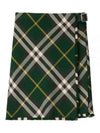 Check Pattern Wool A-Line Skirt Green - BURBERRY - BALAAN 2