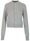 Face Patch Crop Cardigan Light Grey Melange - ACNE STUDIOS - BALAAN 3