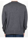 Red Heart Logo Merino Wool Cardigan Heather Grey - AMI - BALAAN 3