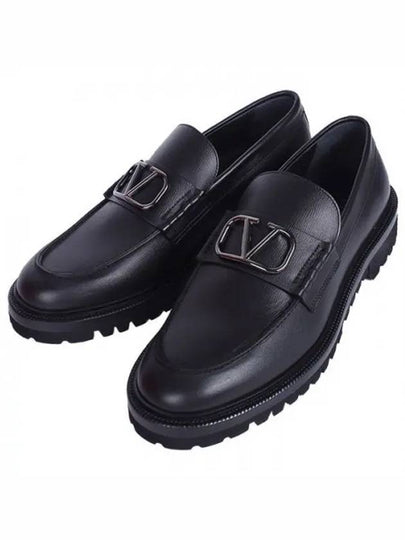 Garavani V logo signature loafers black - VALENTINO - BALAAN 2