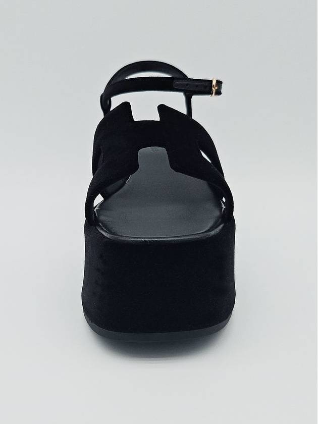 Jam 30 Platform Velvet Sandal Heels Black - HERMES - BALAAN 7