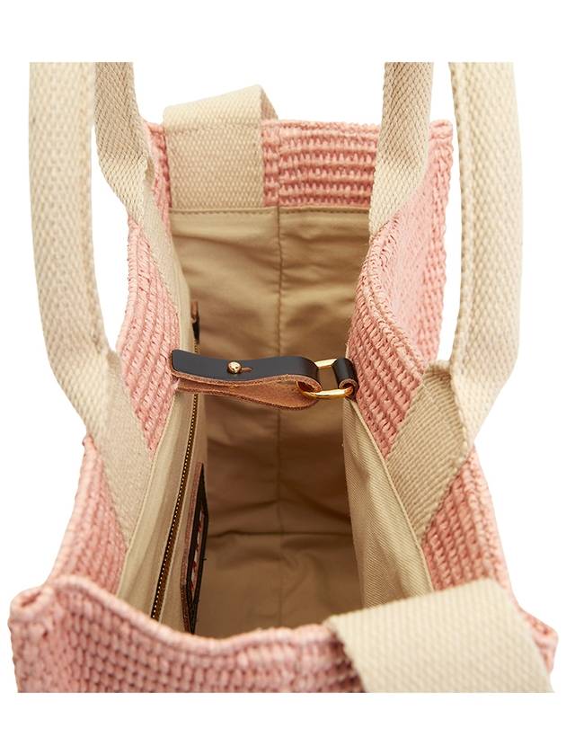 Small Raffia East West Tote Bag Pink - MARNI - BALAAN 7