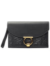 embossed Gancini Margot clutch bag black - SALVATORE FERRAGAMO - BALAAN 2