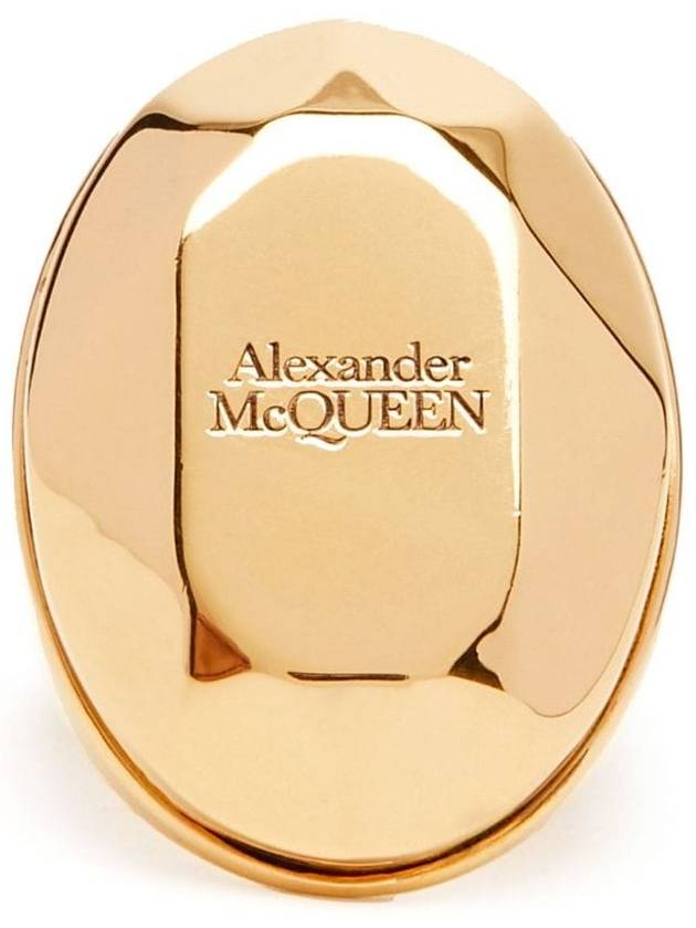 23 fw Antique Gold Metal The FACETED Stone Ring 757452J160T0448 B0480371845 - ALEXANDER MCQUEEN - BALAAN 2