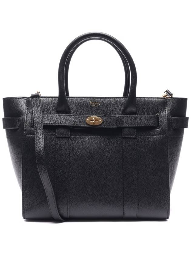 Small Classic Grain Zipper Tote Bag Black - MULBERRY - BALAAN 2