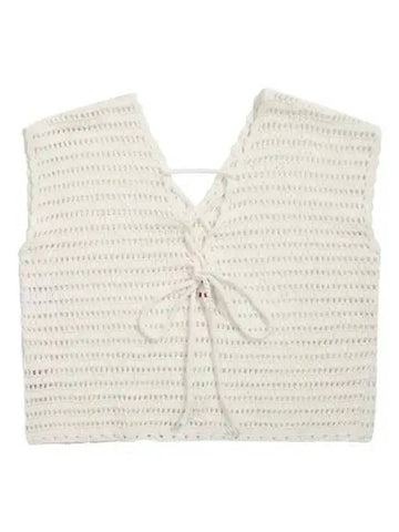 Women s Handcrafted Crochet Vest Ivory - HUNTER - BALAAN 1