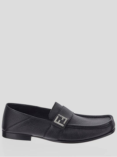 FF Square Leather Loafers Black - FENDI - BALAAN 2