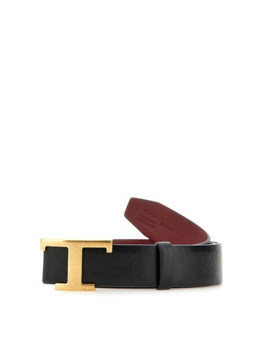 T Timeless Buckle Reversible Leather Belt Black - TOD'S - BALAAN 2