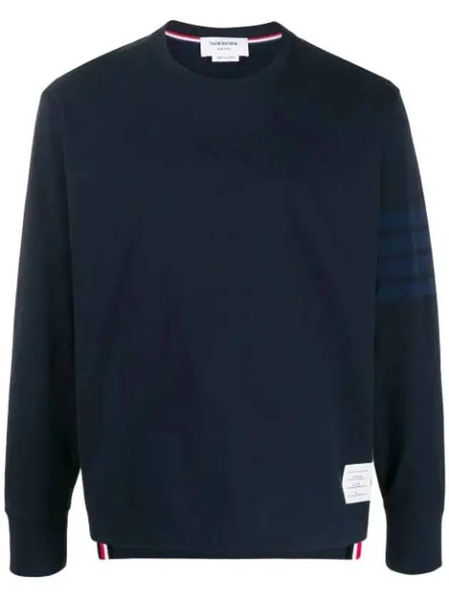 4 Bar Armband Tonal Long Sleeve T-Shirt Navy - THOM BROWNE - BALAAN 1