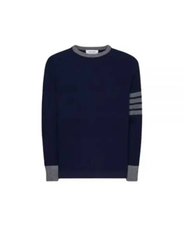 4 Bar Stripe Crewneck Knit Top Navy - THOM BROWNE - BALAAN 2