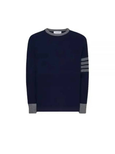 4 Bar Stripe Crewneck Knit Top Navy - THOM BROWNE - BALAAN 2