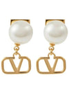 V logo pearl earrings 4W0J0Q43 UXM 0O3 - VALENTINO - BALAAN 1