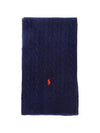 Logo embroidered classic cable muffler navy - POLO RALPH LAUREN - BALAAN 3