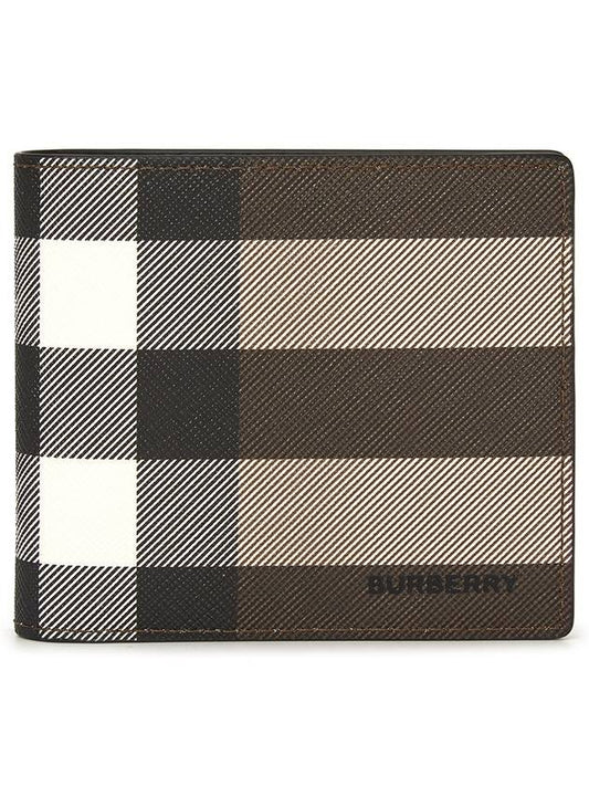 Check Leather International Bifold Wallet Dark Birch Brown - BURBERRY - BALAAN 2