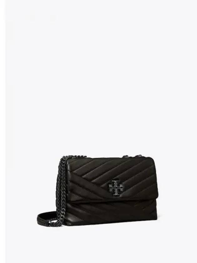 Kira Chevron Powder Coating Small Convertible Shoulder Bag Cross Black Silver Domestic Product GM0024020561331 - TORY BURCH - BALAAN 1