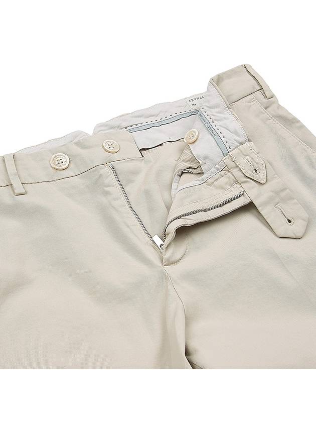 Tapered Chino Cotton Straight Pants Beige - BRUNELLO CUCINELLI - BALAAN 5