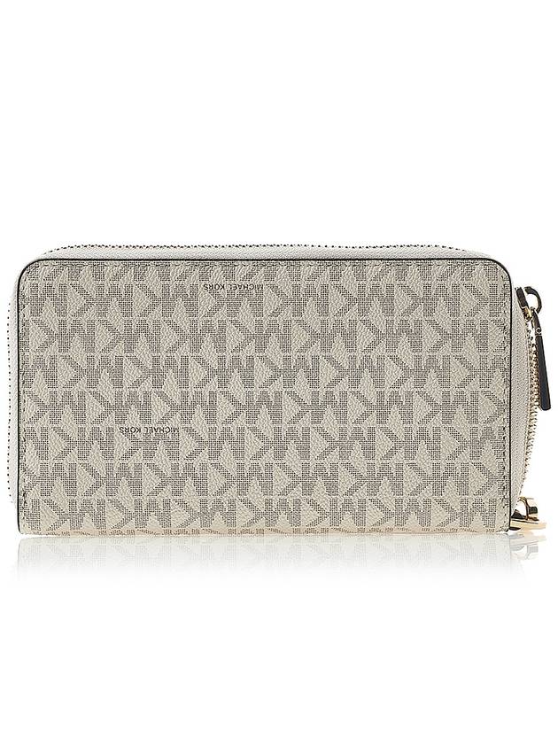 Large Logo Smartphone Wristlet Long Wallet White - MICHAEL KORS - BALAAN 4