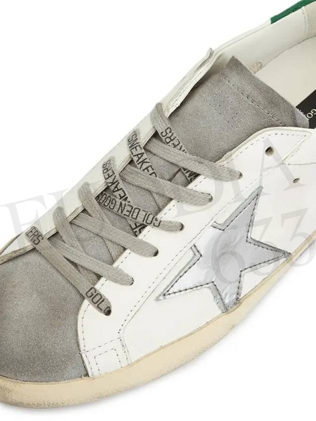 Superstar Green Heel Tab Leather Sneakers White - GOLDEN GOOSE - BALAAN 8