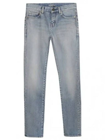 Skinny fit vintage blue stretch denim women s jeans pants - SAINT LAURENT - BALAAN 1