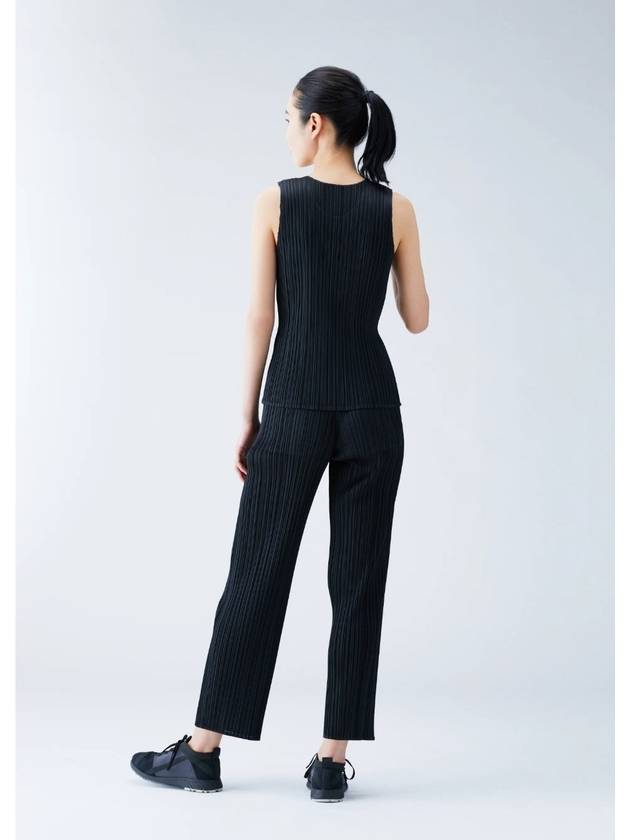 Pleated Basic Straight Pants Black - ISSEY MIYAKE - BALAAN 3