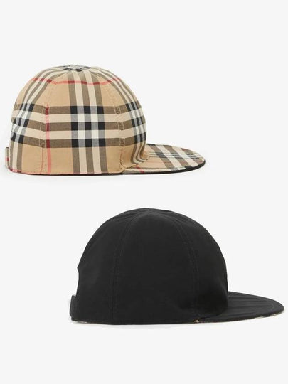 Kids Vintage Check Reversible Cap Brown Black - BURBERRY - BALAAN 2