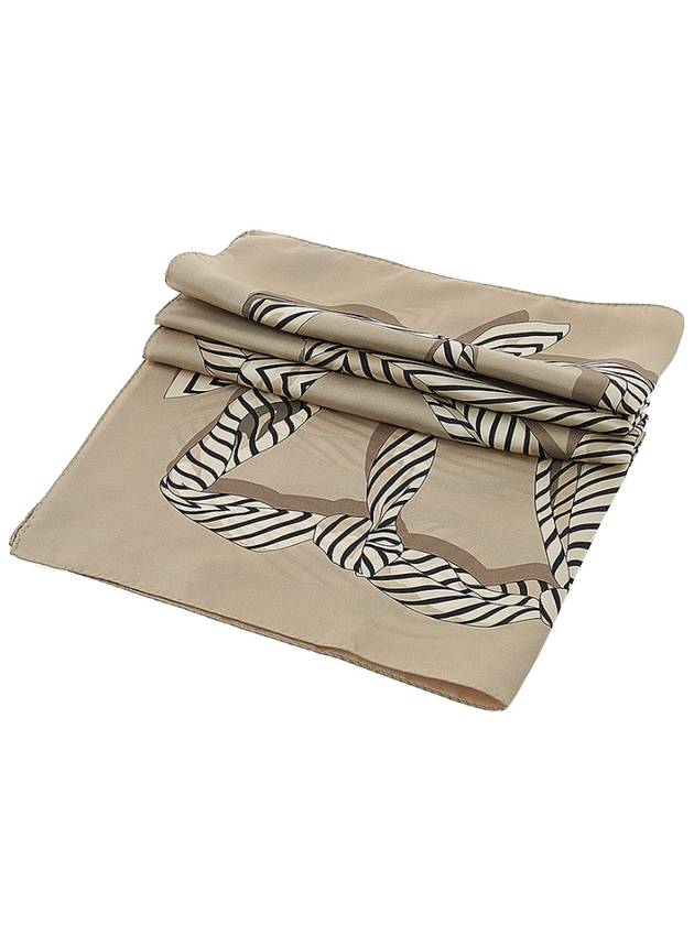 Knot Print Silk Scarf Beige - TOTEME - BALAAN 3