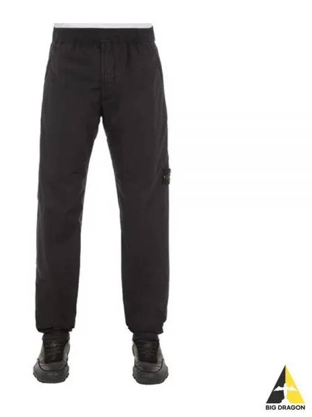 Men's Compass Patch Light Stretch Cotton Canvas Track Pants Navy - STONE ISLAND - BALAAN 2