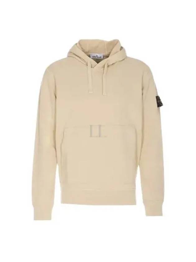 Cotton Fleece Garment Dyed Hoodie Beige - STONE ISLAND - BALAAN 2