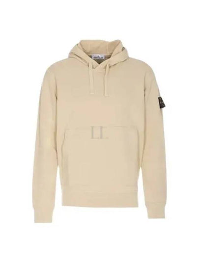 Cotton Fleece Garment Dyed Hoodie Beige - STONE ISLAND - BALAAN 2