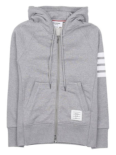 Engineered 4 Bar Diagonal Zip Up Hoodie Light Grey - THOM BROWNE - BALAAN 2