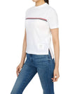 Women's High Twist Rip Stripe Short Sleeve T Shirt White - THOM BROWNE - BALAAN 6