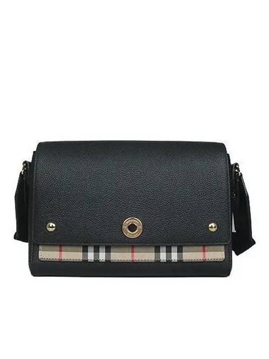 80211101 Vintage Check Black Leather Knot Cross Bag - BURBERRY - BALAAN 1