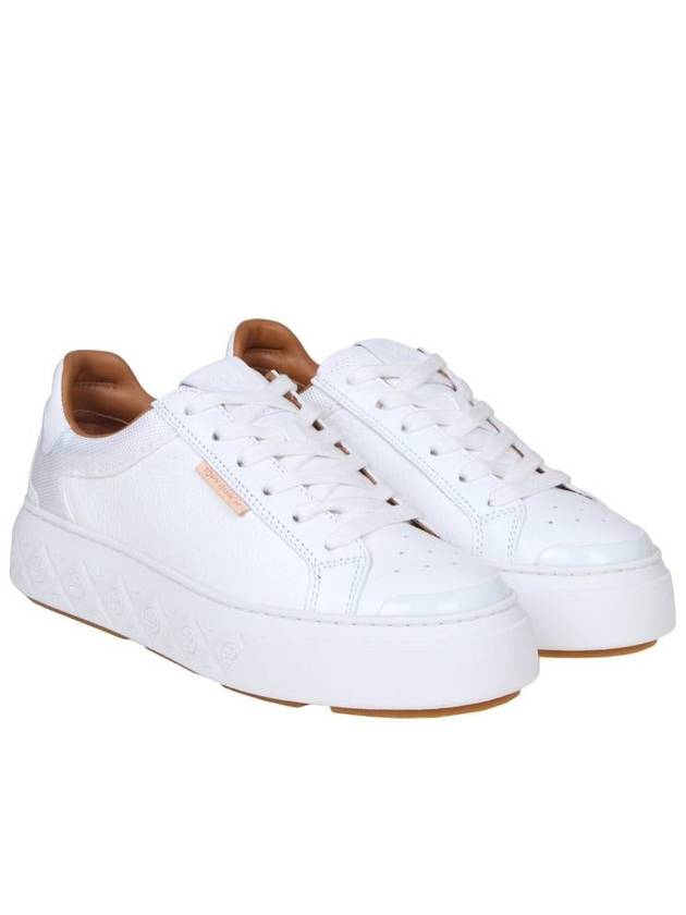 Ladybug Leather Low Top Sneakers White - TORY BURCH - BALAAN 3