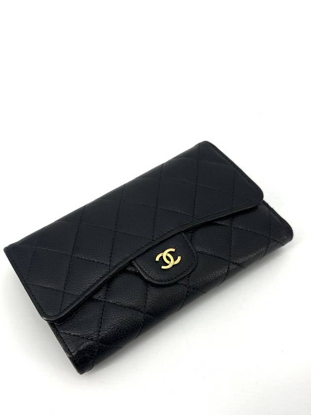 Caviar flap gold long wallet - CHANEL - BALAAN 1