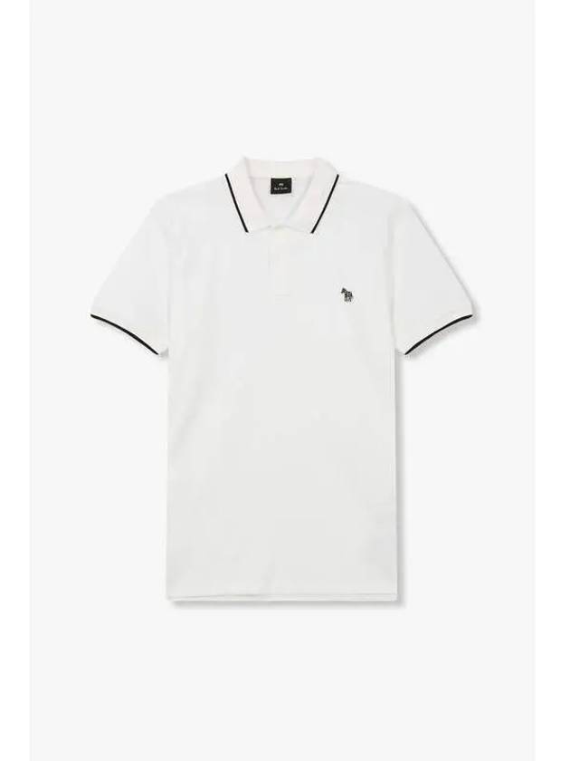 PS zebra patch slim pique shirt white - PAUL SMITH - BALAAN 1