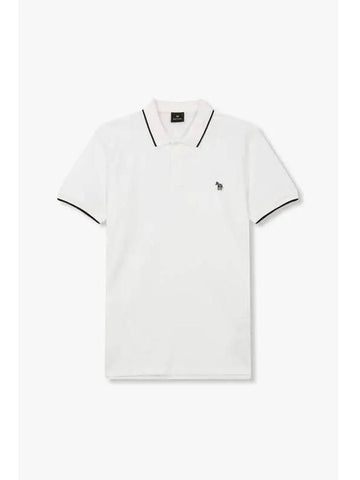 PS zebra patch slim pique shirt white - PAUL SMITH - BALAAN 1