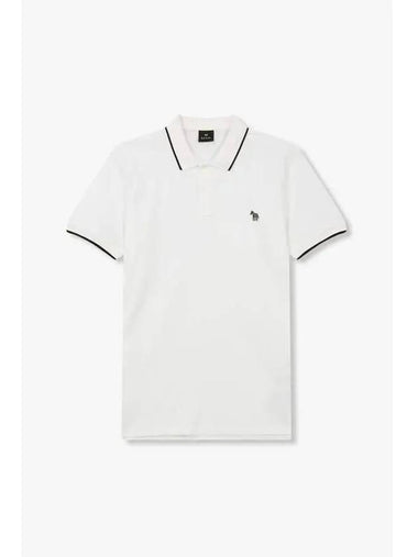 PS zebra patch slim pique shirt white - PAUL SMITH - BALAAN 1