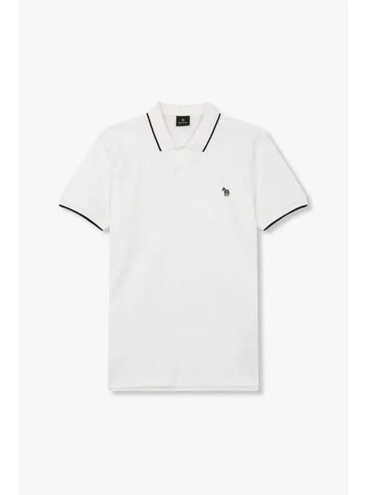 PS zebra patch slim pique shirt white - PAUL SMITH - BALAAN 1