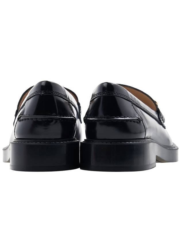 Brushed Leather Chain Loafers Black - TOD'S - BALAAN 5