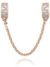 Clear Pave Safety Chain Clip Charm Rose Gold - PANDORA - BALAAN 4