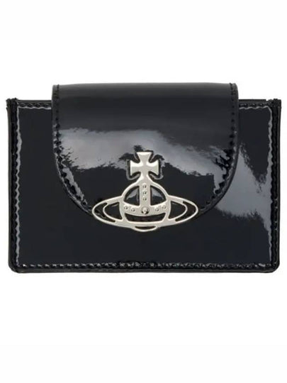 Shiny Patent Flap Card Wallet Black - VIVIENNE WESTWOOD - BALAAN 2