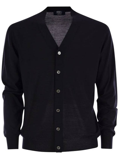 Light weight wool cardigan black - FEDELI - BALAAN 2