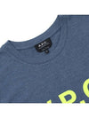 Neon Logo Print Cotton Short Sleeve T-Shirt Blue - A.P.C. - BALAAN 5