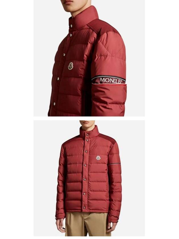 COLOMB logo patch neck down jacket burgundy men s 1A00013 54A81 435 TJ - MONCLER - BALAAN 5