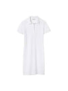 Women's Slim Fit Stretch Cotton Pique Polo Short Dress White - LACOSTE - BALAAN 2